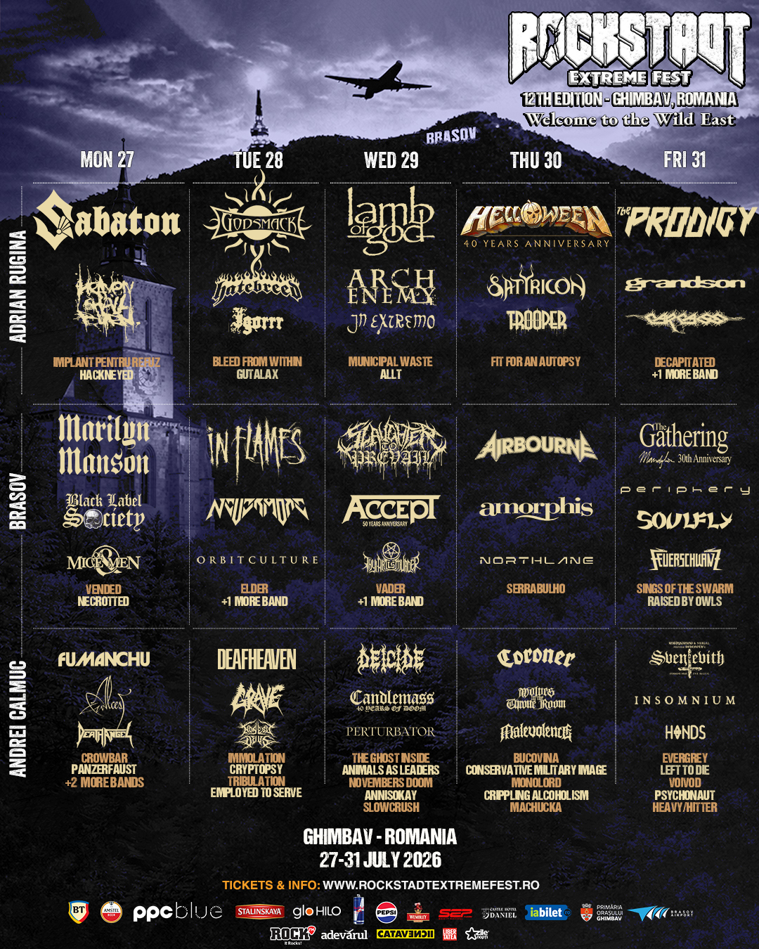 Rockstadt Extreme Fest 2026 daily lineup poster